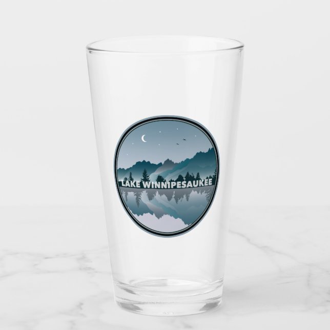 Winnipesaukee New Hampshire Reflektion Glas (Vorderseite)