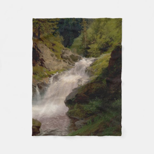 Winona Falls (US-Landschaft) (von Hermann Herzog) Fleecedecke (Vorderseite)
