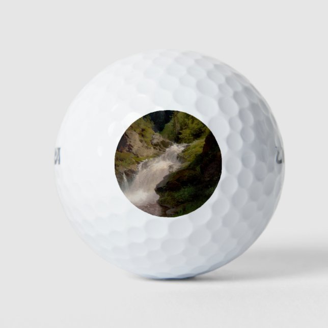 Winona Falls (US-Landschaft) (von Hermann Herzog) Golfball (Vorderseite)