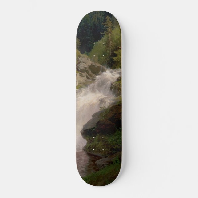 Winona Falls (US-Landschaft) (von Hermann Herzog) Skateboard (Vorderseite)