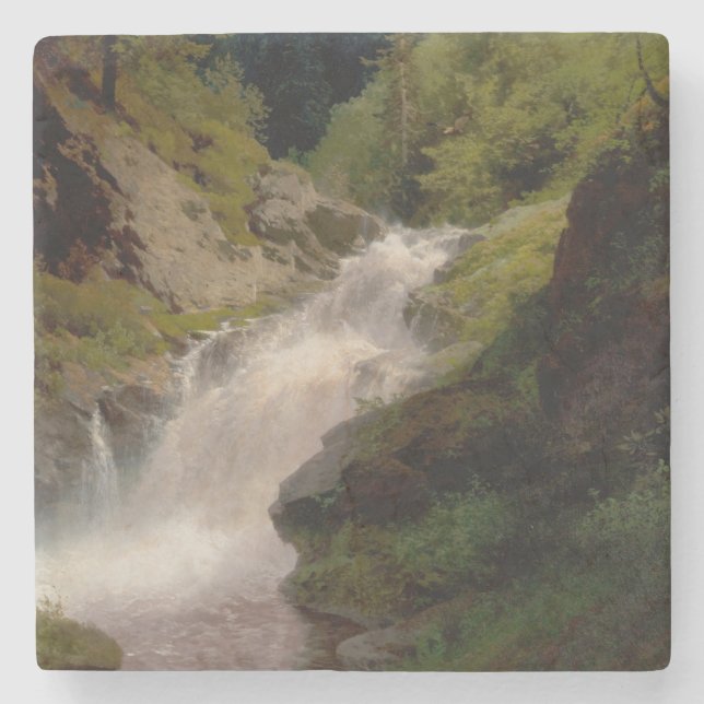 Winona Falls (US-Landschaft) (von Hermann Herzog) Steinuntersetzer (Vorderseite)