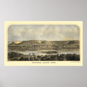 Winona Landkreis, MN Panorama Karte - 1867 Poster