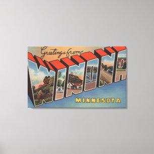 Winona, Minnesota - große Buchstabe-Szenen Leinwanddruck
