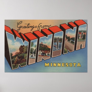 Winona, Minnesota - große Buchstabe-Szenen Poster