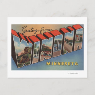 Winona, Minnesota - Große Buchstabenszenen Postkarte