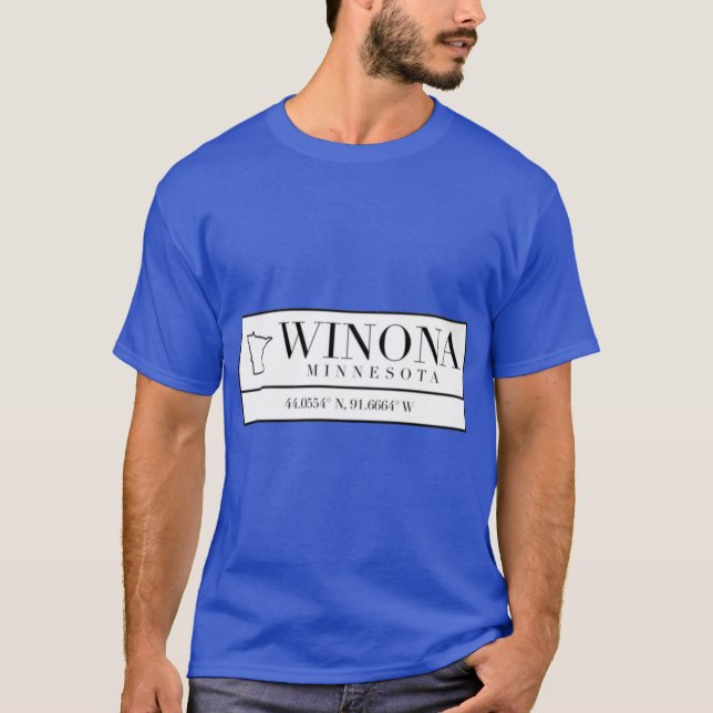 Winona Minnesota-Koordinaten T-Shirt (Vorderseite)