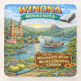 Winona, MN Minnesota Souvenir Gift Coaster Glasuntersetzer