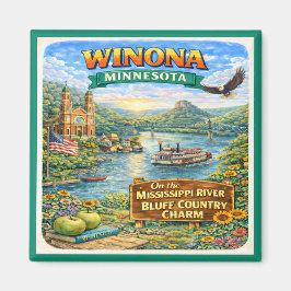 Winona, MN Minnesota Souvenir Magnet