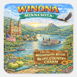 Winona, MN Minnesota Souvenir Stickers