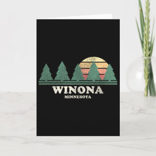 Winona Mn Vintage Throwback T-Shirt Retro 70er Des Karte
