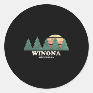 Winona Mn Vintage Throwback T-Shirt Retro 70er Des Runder Aufkleber