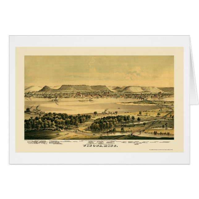 Winona, panoramische Karte Mangans - 1867 (Vorderseite (Horizontal))