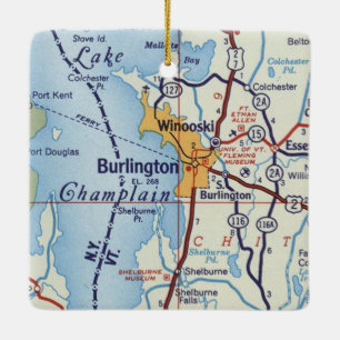 Winooski Vermont und Burlington VT Keramikornament