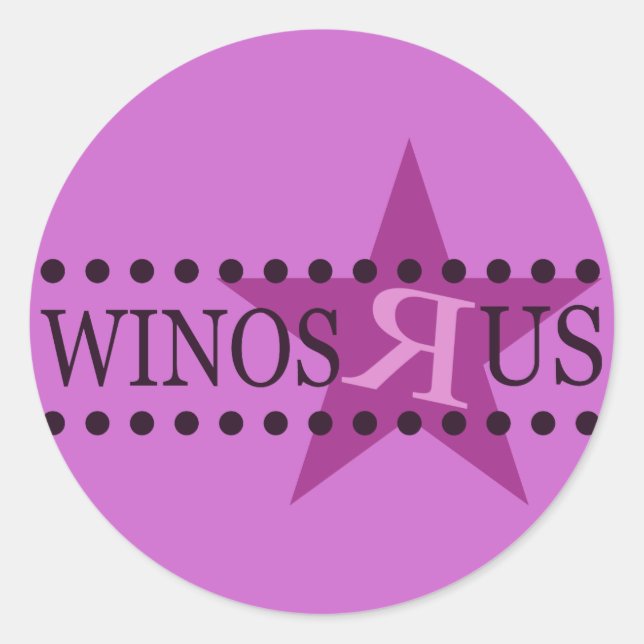 Winos R Us (Lila) Runder Aufkleber (Vorderseite)