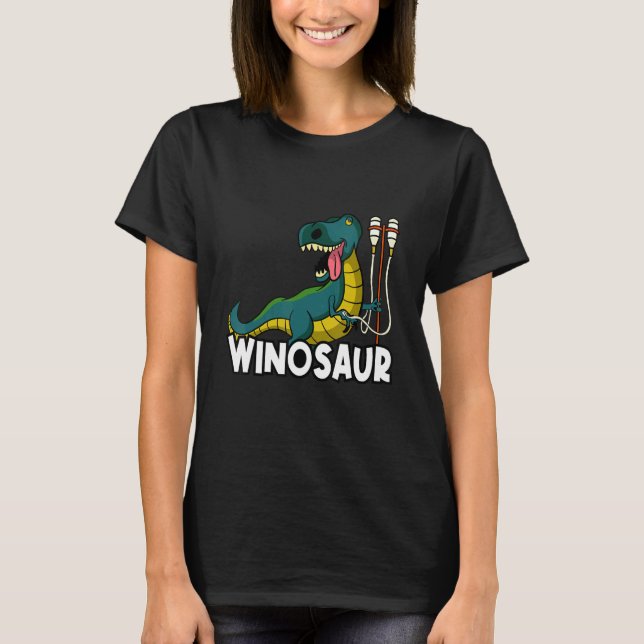 Winosaur Dinosaur Alcohol Beer Booze Festival T-Shirt (Vorderseite)