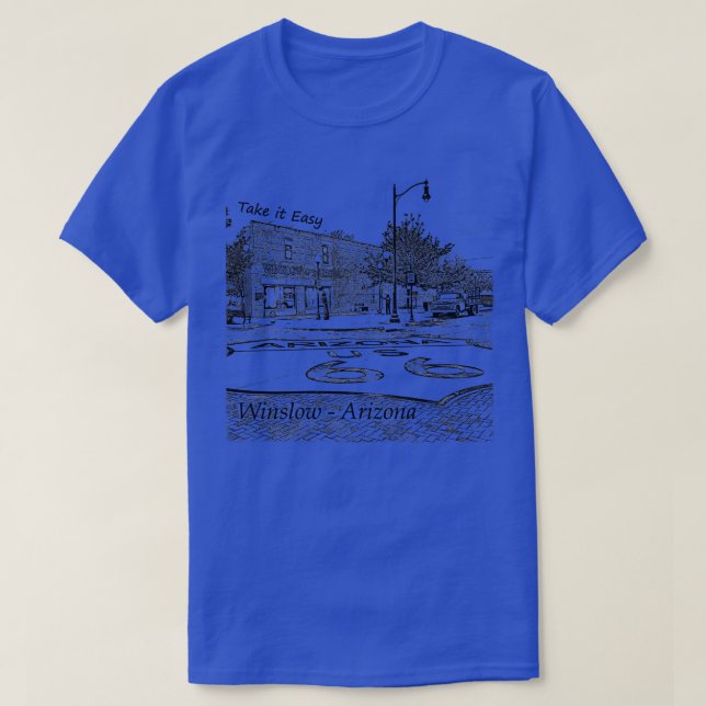Winslow Arizona AZ US 66 nehmen es einfach am einf T-Shirt (Design vorne)