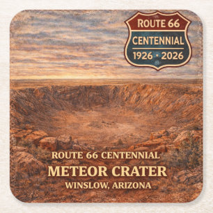 Winslow Arizona Meteor Crater Route wurde zu Meteo Rechteckiger Pappuntersetzer