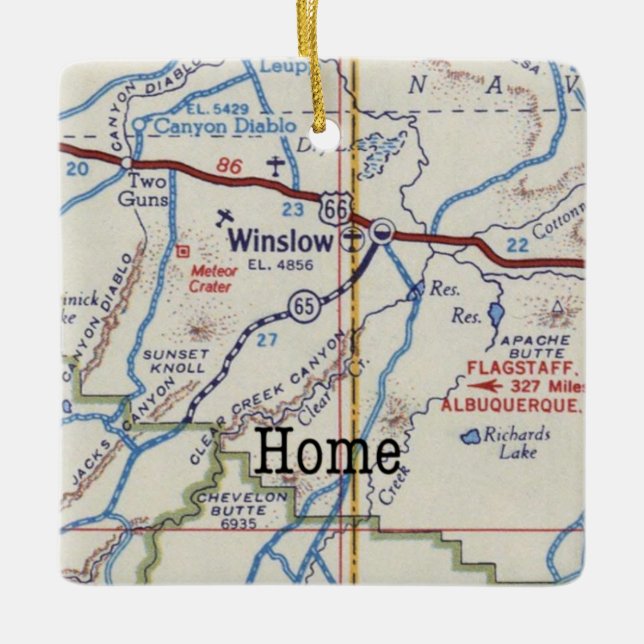 Winslow Arizona Route 66 Keramikornament (Vorderseite)