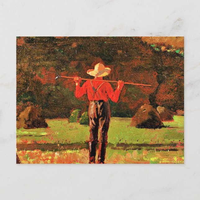 Winslow Homer - Bauer mit Pitchfork Postkarte (Vorderseite)
