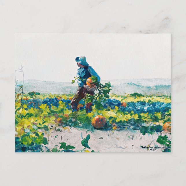 Winslow Homer - Bauern Junge, schöne Kunst, Postkarte (Vorderseite)
