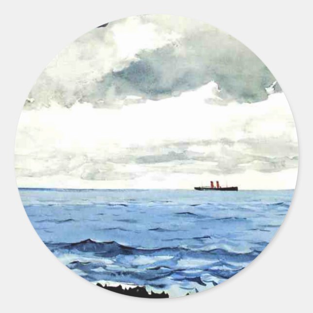 Winslow Homer, Bermuda, Runder Aufkleber (Vorderseite)
