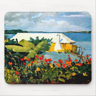 Winslow Homer: Blumengarten und Bungalow Mousepad
