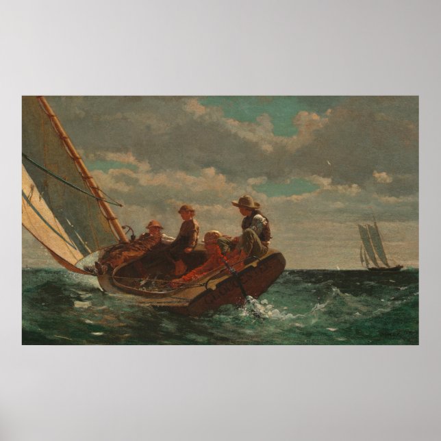 Winslow Homer Breezing Up Poster (Vorne)