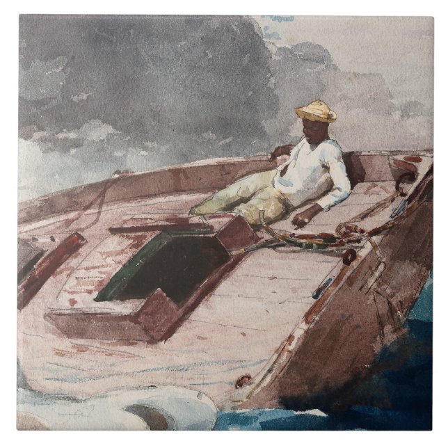 Winslow Homer - Der Golfstrom Fliese (Vorderseite)