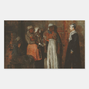 Winslow Homer - Ein Besuch von der alten Ministeri Rechteckiger Aufkleber