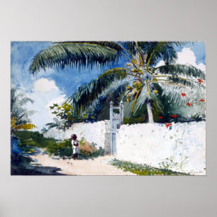 Winslow Homer Ein Garten in Nassau Poster