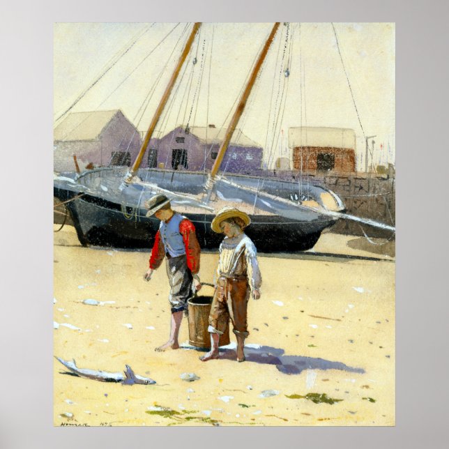 Winslow Homer Ein Korb von Clams Poster (Vorne)