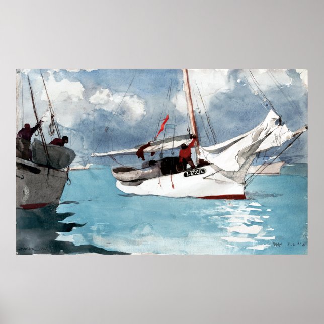 Winslow Homer Fischerboote, Key West Poster (Vorne)
