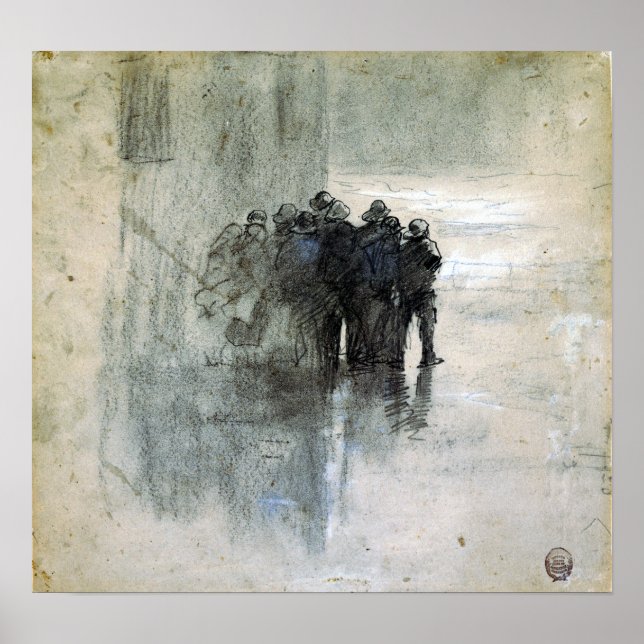 Winslow Homer Fishermen in Oilskins, Cullercoats Poster (Vorne)
