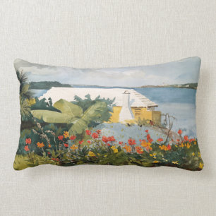 Winslow Homer Flower Garden und Bungalow Bermuda Lendenkissen