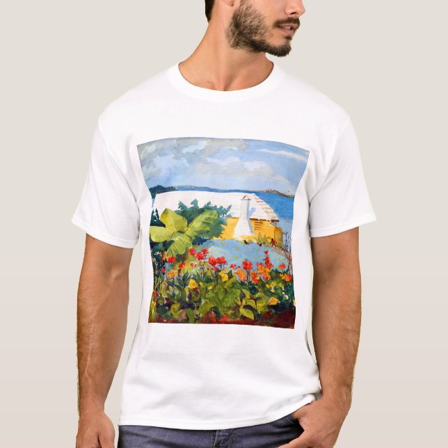 Winslow Homer Flower Garden und Bungalow T-Shirt (Vorderseite)