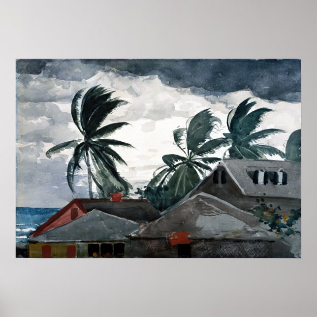 Winslow Homer Hurrikan, Bahamas Poster (Vorne)