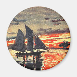 Winslow-Homer-Kunstwerk, Sunset Fires, Magnet