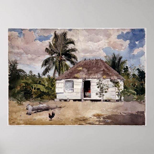 Winslow Homer Native Huts, Nassau Poster (Vorne)