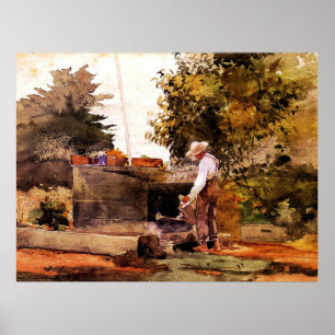 Winslow Homer painting, At the Well Poster