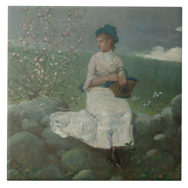 Winslow Homer - Pfirsichblüten Fliese (Vorderseite)