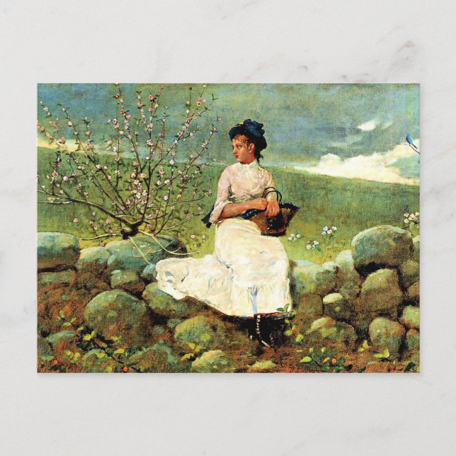 Winslow Homer - Pfirsichblüten Postkarte (Vorderseite)