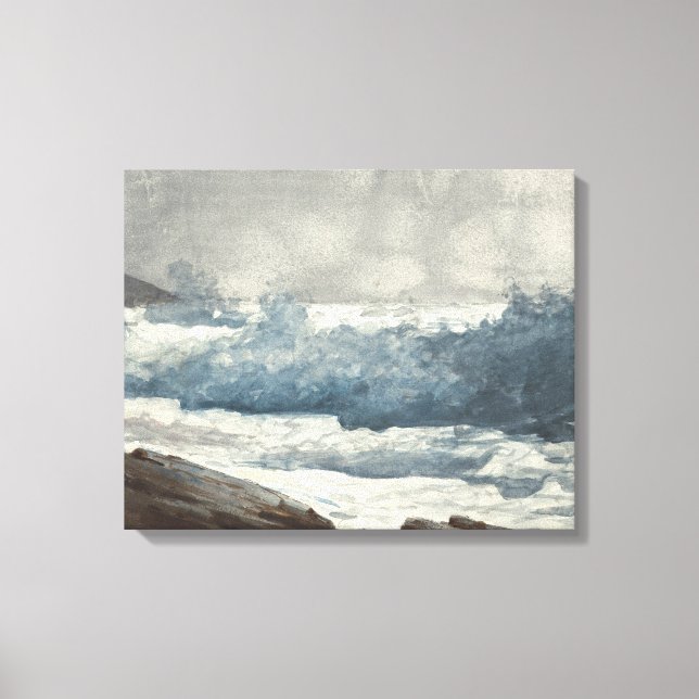 Winslow Homer - Prout's Neck, Breakers Leinwanddruck (Vorderseite)