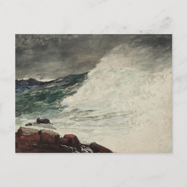 Winslow Homer - Prout's Neck, Breaking Wave Postkarte (Vorderseite)
