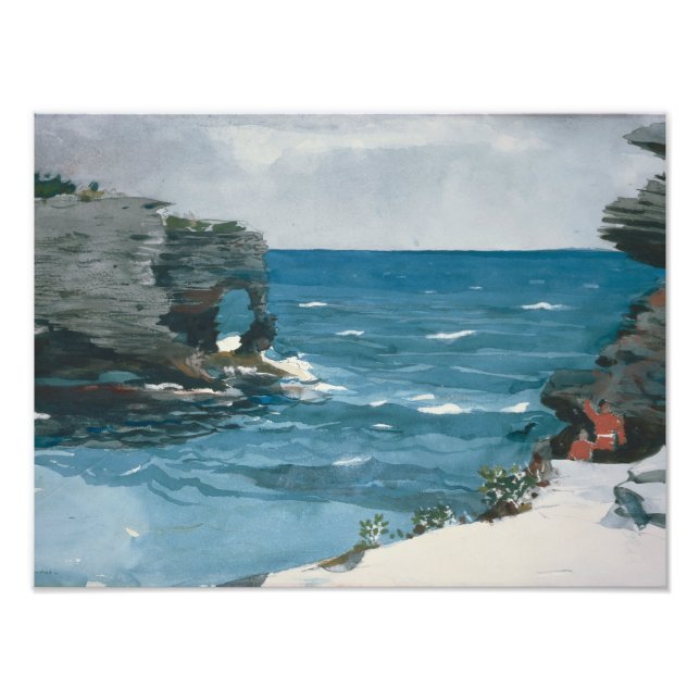 Winslow Homer - Rocky Shore, Bermuda Fotodruck (Vorne)