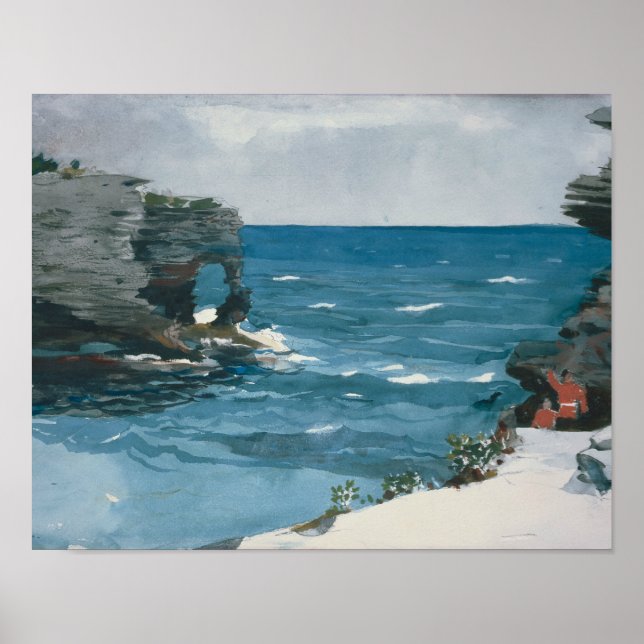 Winslow Homer - Rocky Shore, Bermuda Poster (Vorne)