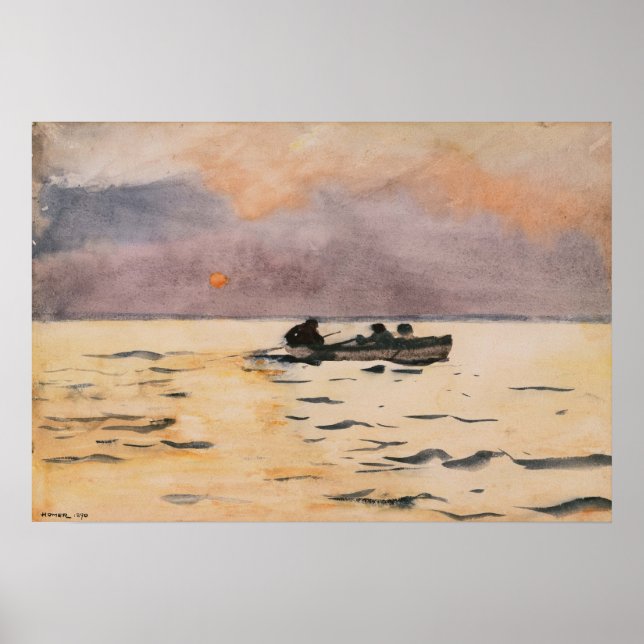 Winslow Homer Rowing Zuhause Poster (Vorne)