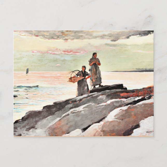 Winslow Homer - Saco Bay, berühmtes Bild Postkarte (Vorderseite)