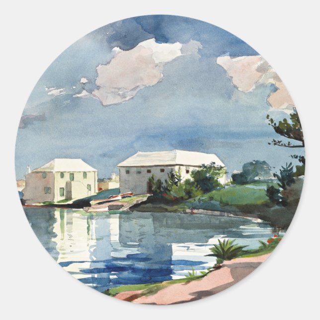 Winslow Homer, Salt Kettle, Bermuda Runder Aufkleber (Vorderseite)