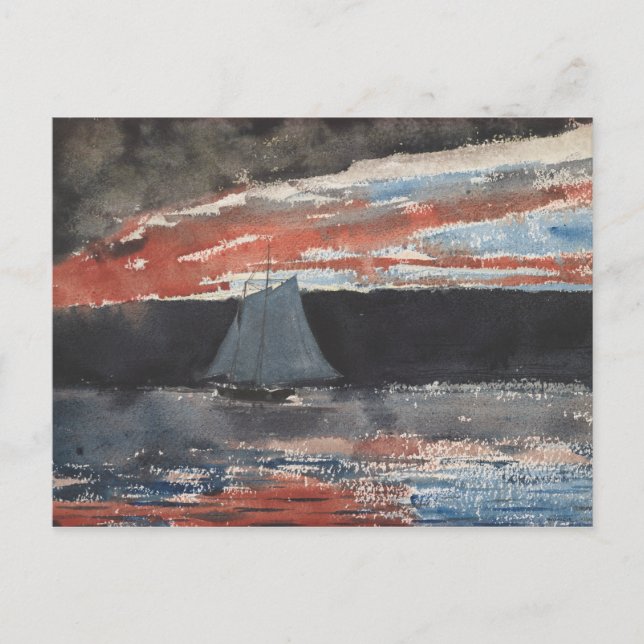 Winslow Homer - Schooner bei Sunset Postkarte (Vorderseite)