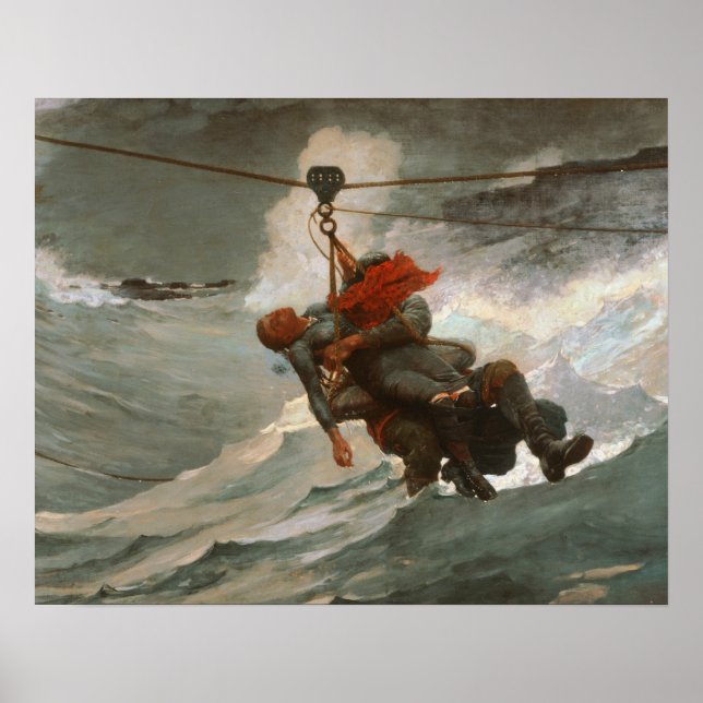 Winslow Homer - The Life Line Poster (Vorne)